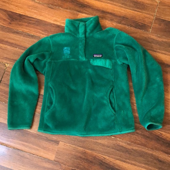 Patagonia Tops - PATAGONIA Fleece Women's Small Green Retool SNAP-T Hiking Logo Pullover Gorpcore